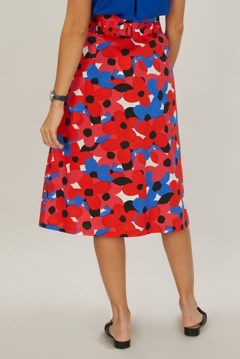 SKIRT APPLIED POCKETS + BELT RED 5