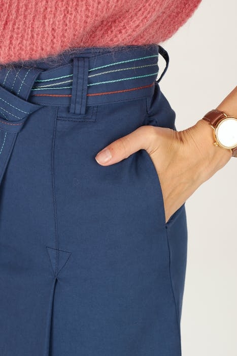 HIGH WAIST SKIRT FANCY BELT BLUE 2