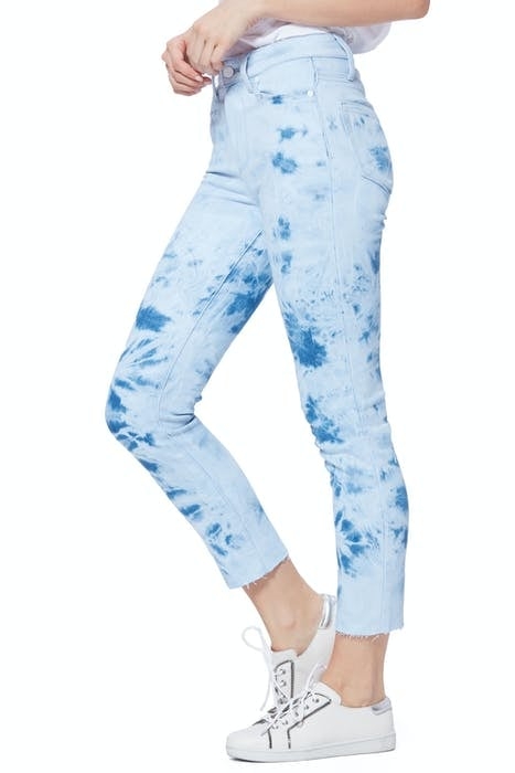 HOXTON SLIM CROP RAW HEM INDIGO TIE DYE 2