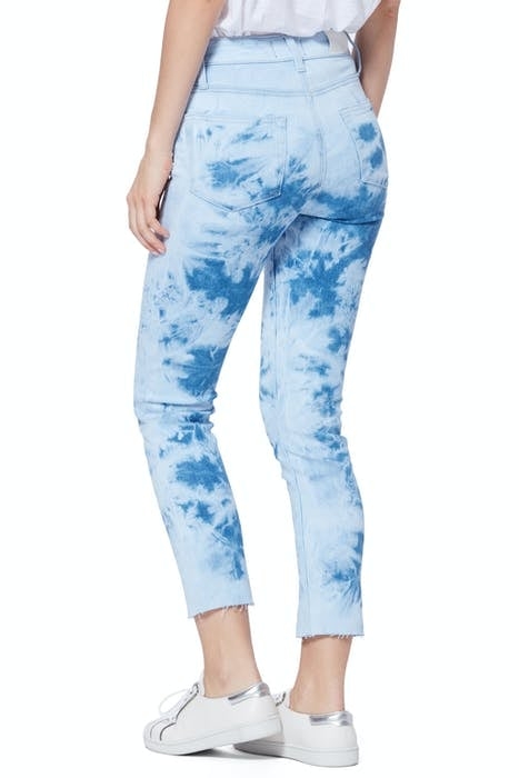 HOXTON SLIM CROP RAW HEM INDIGO TIE DYE 3