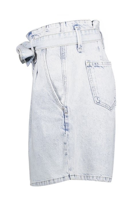 SHORT WITH STRAP AT WAISTBAND BLEACHED DENIM 3