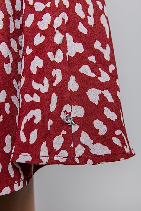 JODY LEOPARD SPAGHETTI MINI DRESS RED 4