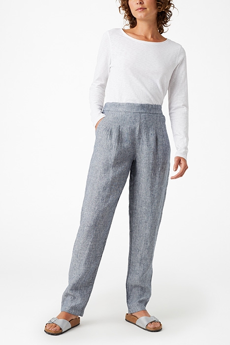 MAISON LINEN TROUSER PEBBLE GREY PLAIN 2