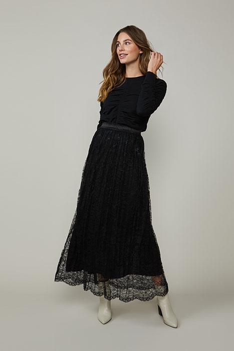 SWEATER WITH GATHERING COTTON ELASTANE KNIT BLACK 5