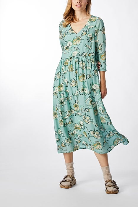 DRESS LONG PRINTED AQUA 2