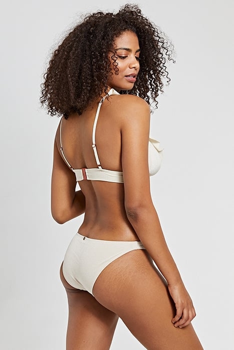 LADIES GLITTER BOBBY RUFFLE TRIANGLE BIKINI WHITE 5