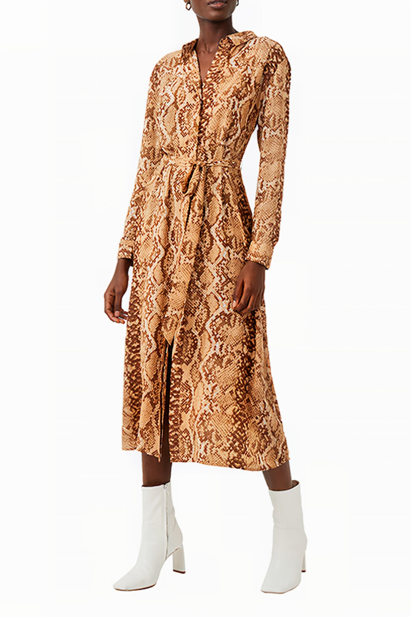 ESO SNAKE PRINT SHIRT DRESS NUDE MULTI 1