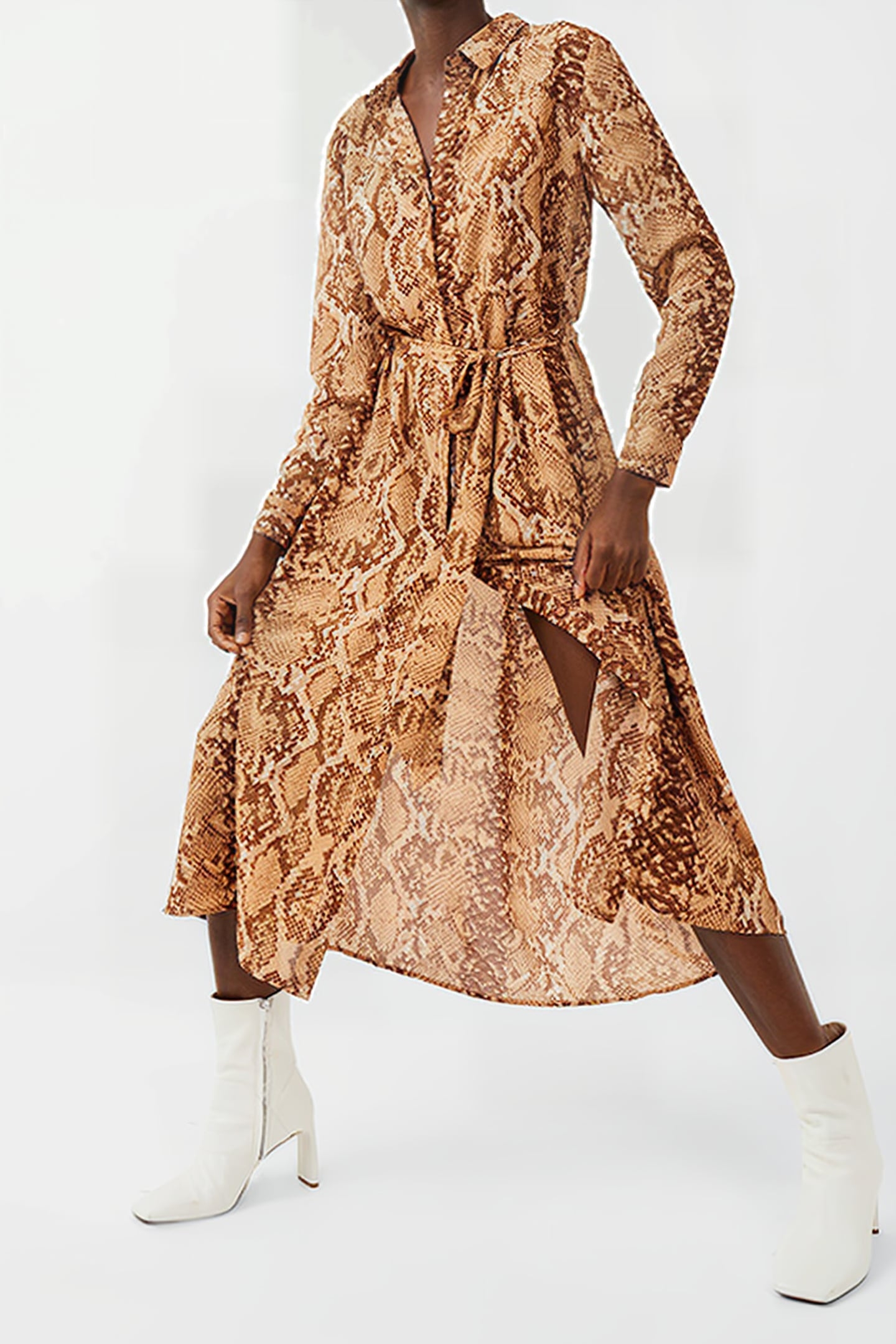 ESO SNAKE PRINT SHIRT DRESS NUDE MULTI 3