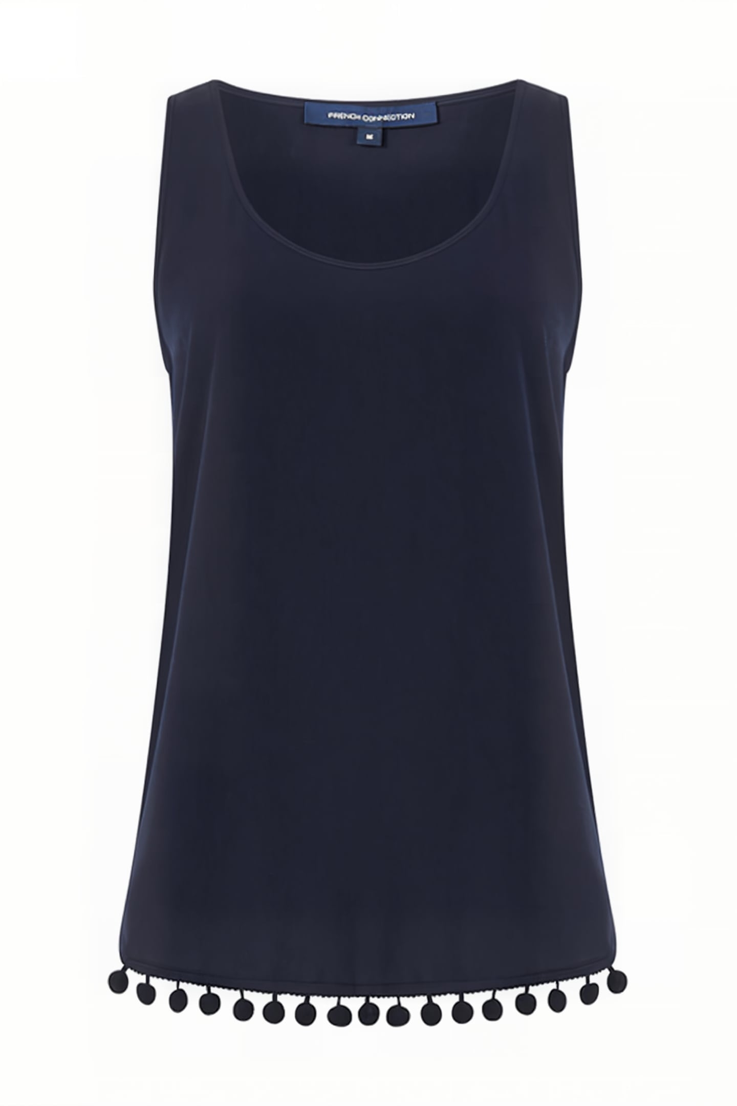 ESO CREPE LIGHT POM POM VEST TOP UTILITY BLUE 4