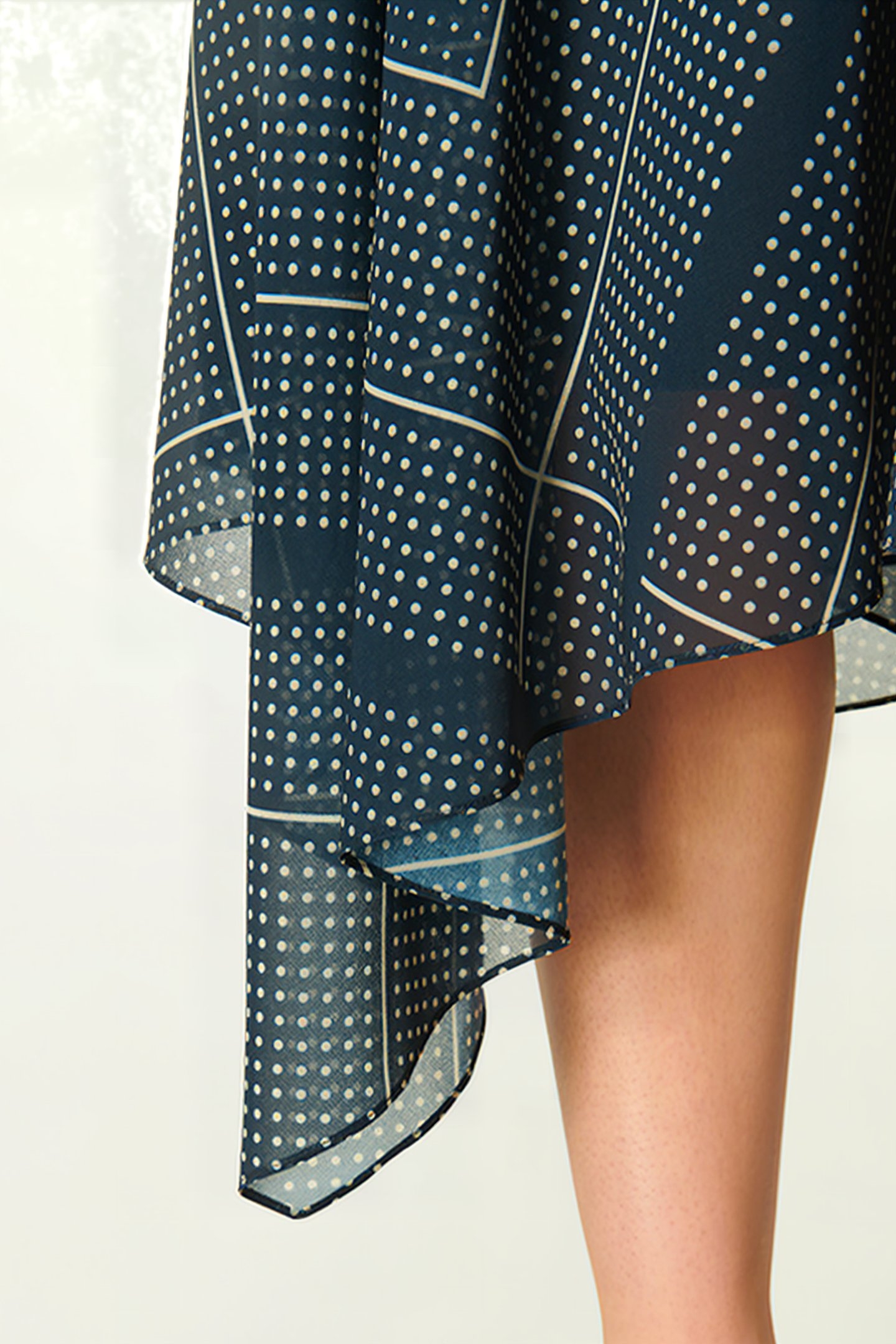 WAIT MIDI SKIRT MUL-NAVY/CREAM 3