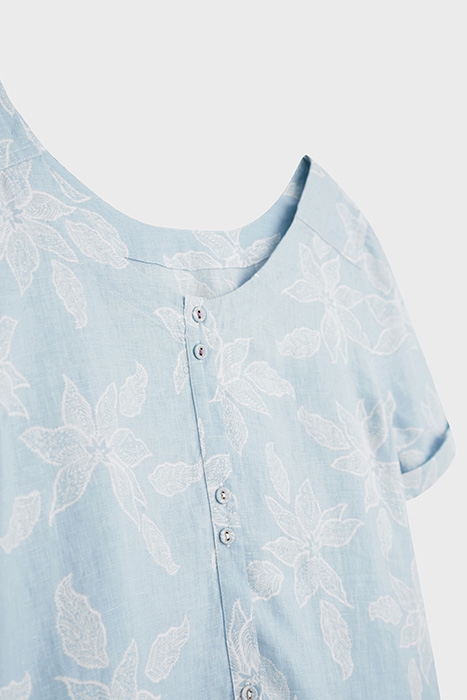 EDIE LINEN TOP BLUE MULTI 5
