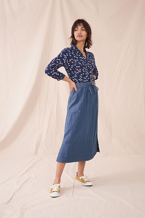 EFFIE LINEN SKIRT  BLUE 3