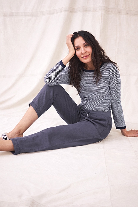 EFFIE LINEN TROUSER  PURPLE 3