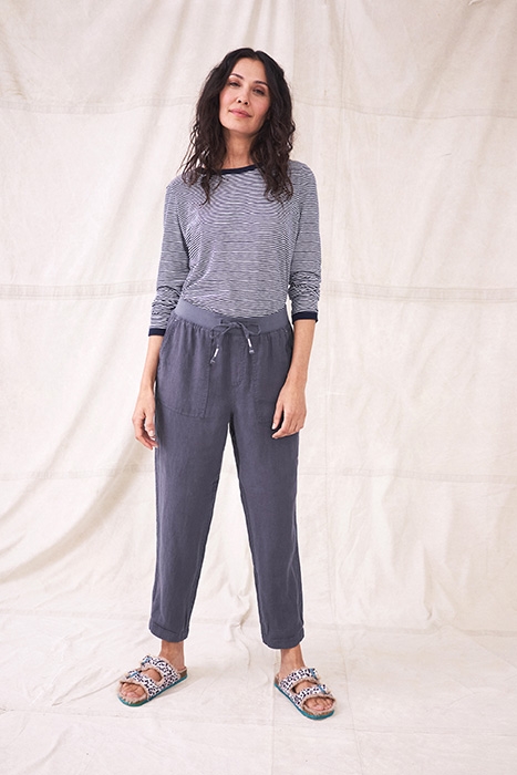 EFFIE LINEN TROUSER  PURPLE 2