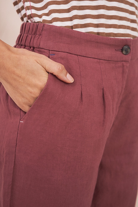 MADDIE LINEN TROUSER MID PLUM 4
