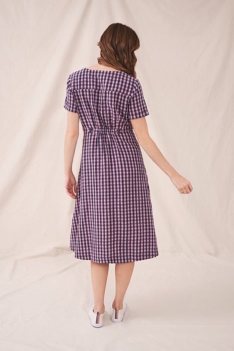 IVY LINEN MIX MINI DRESS PINK 3