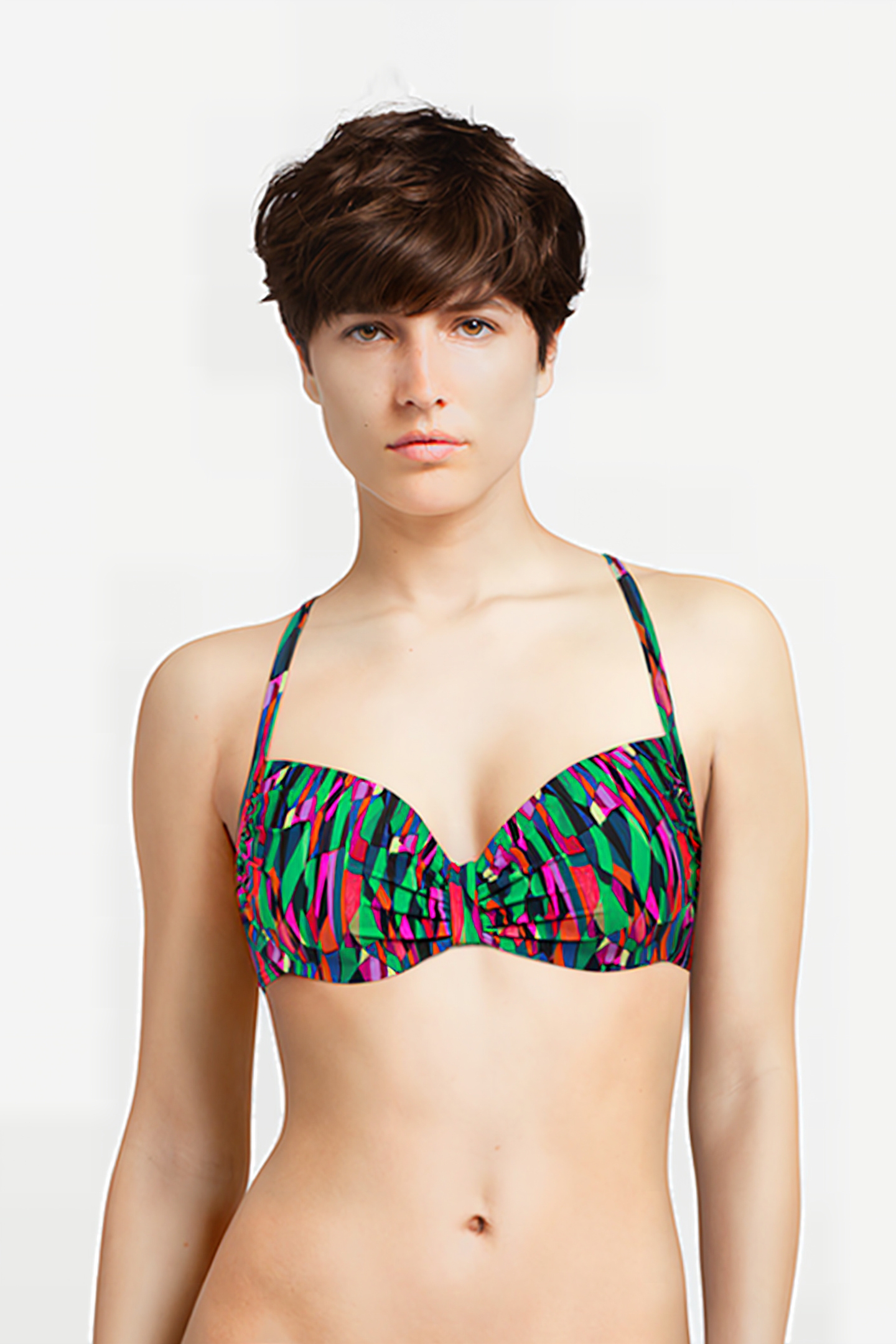 SW BRA TSHIRT BABETTE GEOMETRIC GREEN LEAF 2