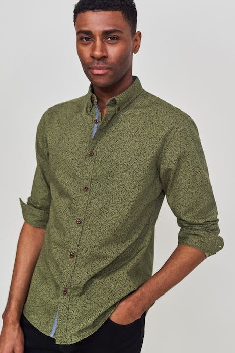 BASIL PRINT SHIRT GREEN PRINT 2