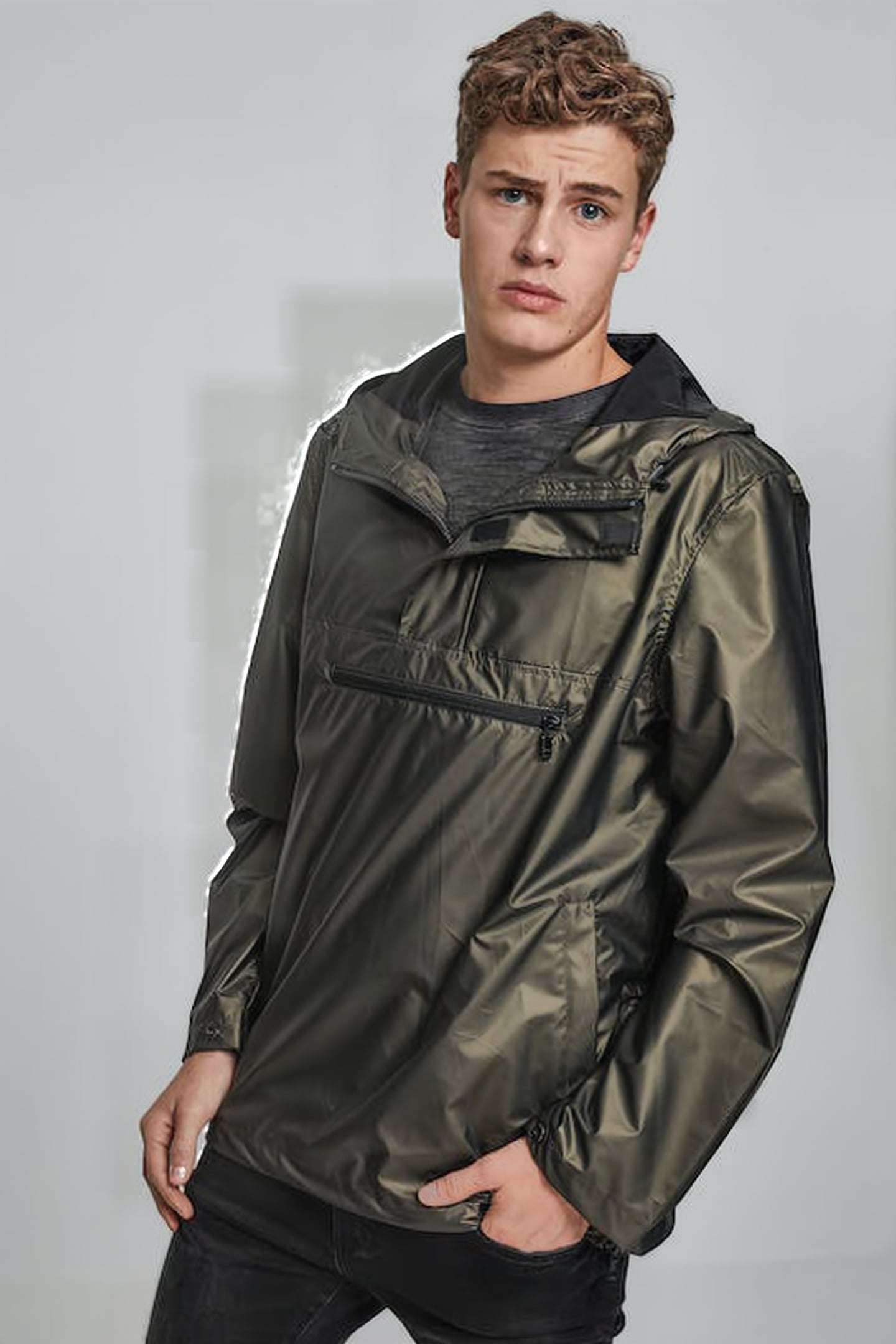 LIGHT PULL OVER JACKET OLIVE 2