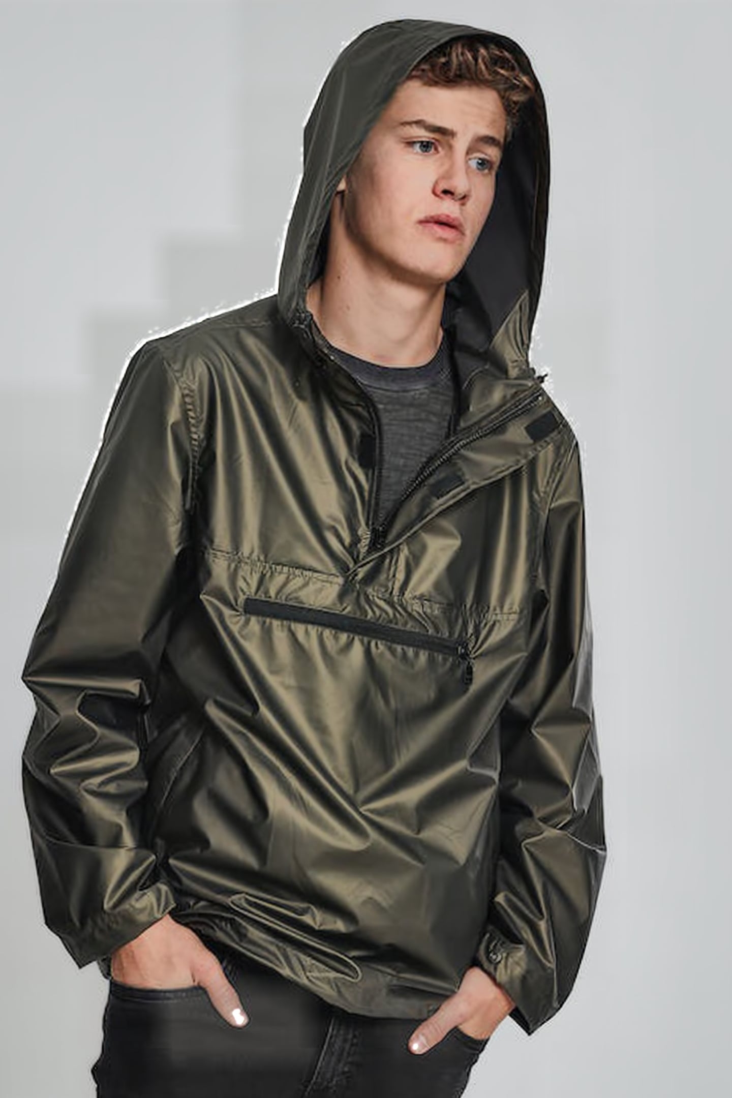 LIGHT PULL OVER JACKET OLIVE 6
