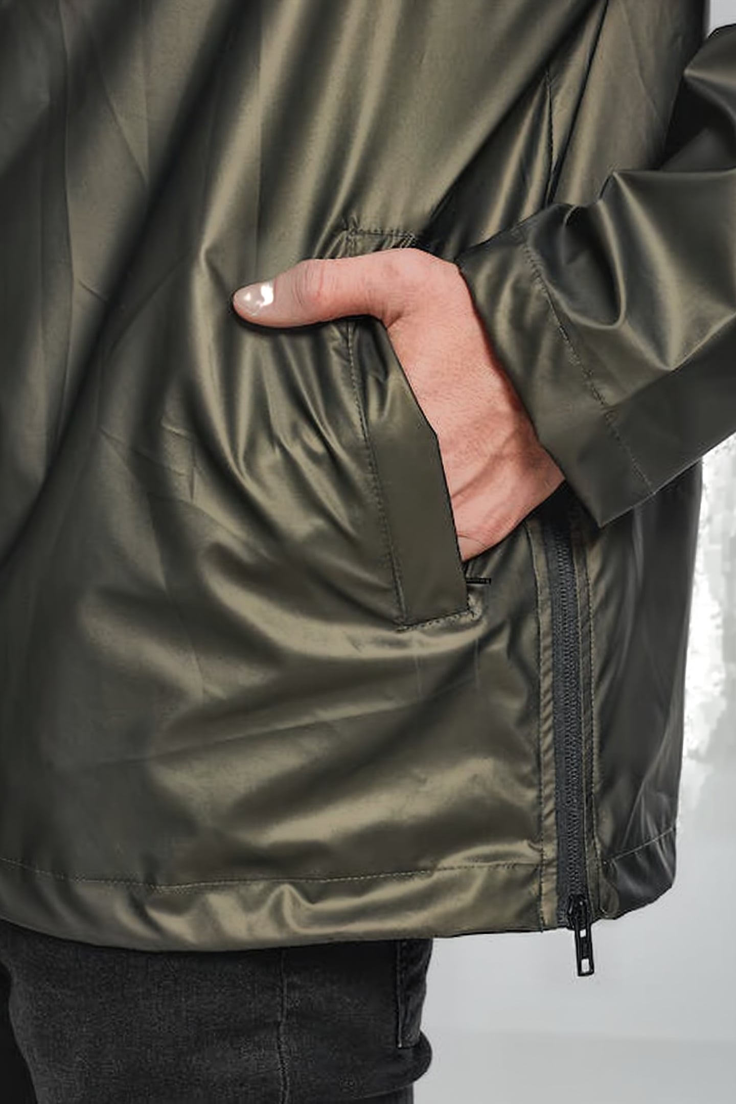 LIGHT PULL OVER JACKET OLIVE 8