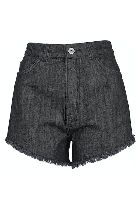 LADIES DENIM HOTPANTS BLACK WASHED 1