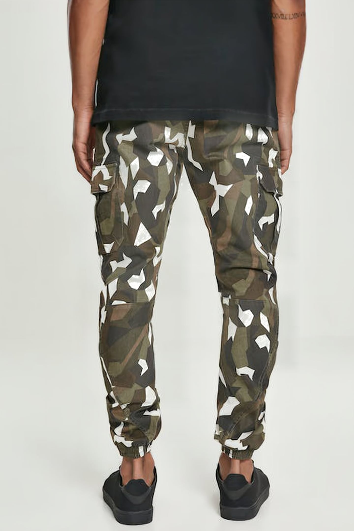 GEOMETRIC CAMO STRETCH TWILL CARGO PANTS WOOD CAMO 3