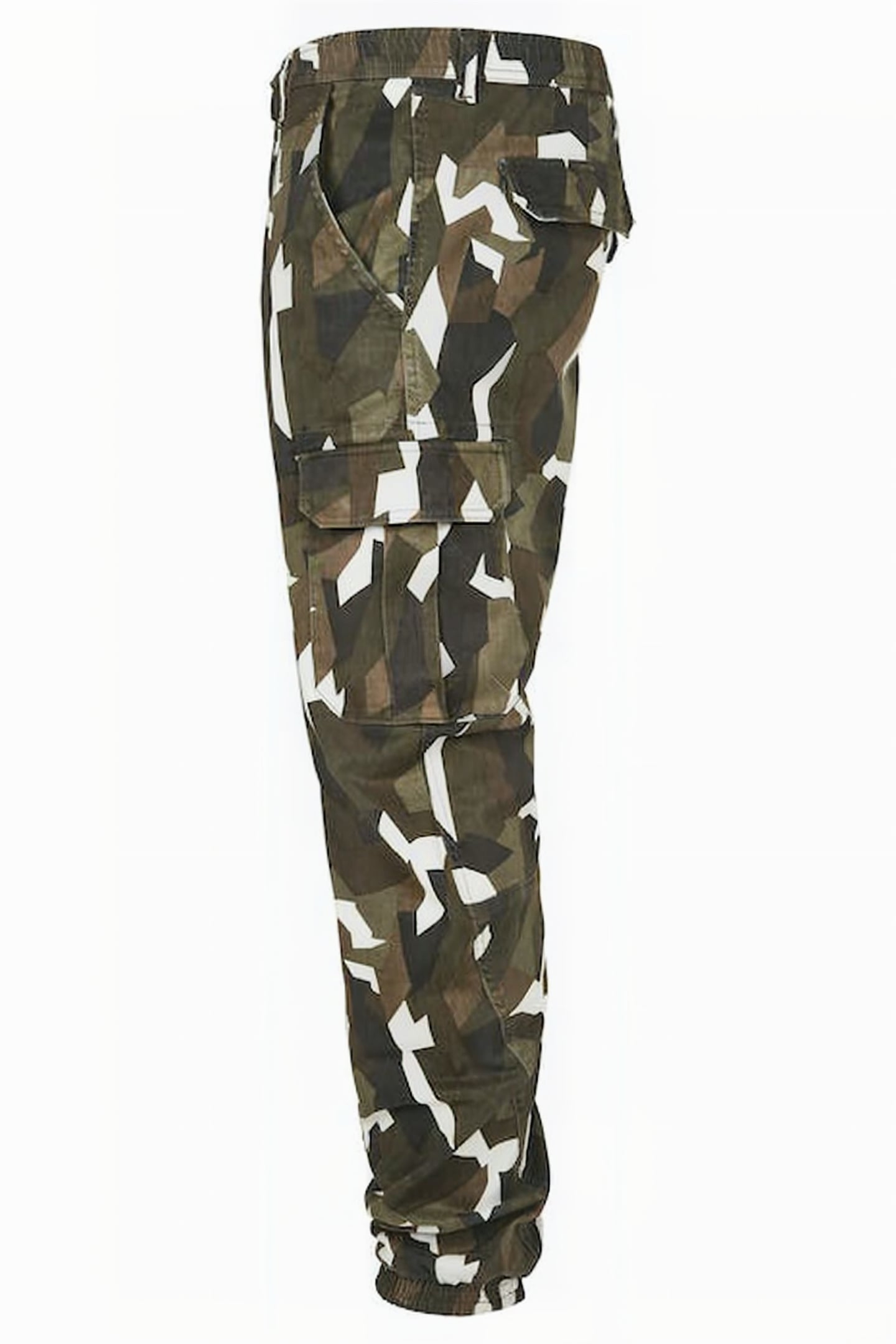 GEOMETRIC CAMO STRETCH TWILL CARGO PANTS WOOD CAMO 8