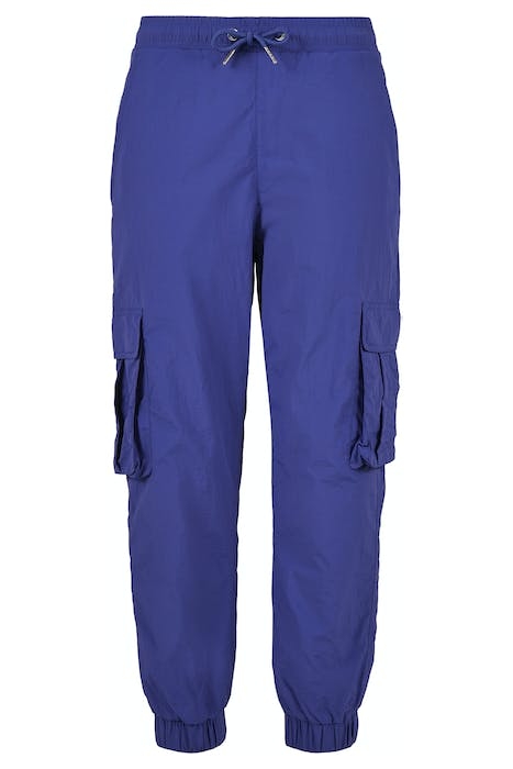 LADIES HIGH WAIST CRINKLE NYLON CARGO PANTS BLUEPURPLE 1