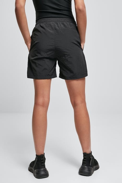 LADIES CRINKLE NYLON SHORTS BLACK 3