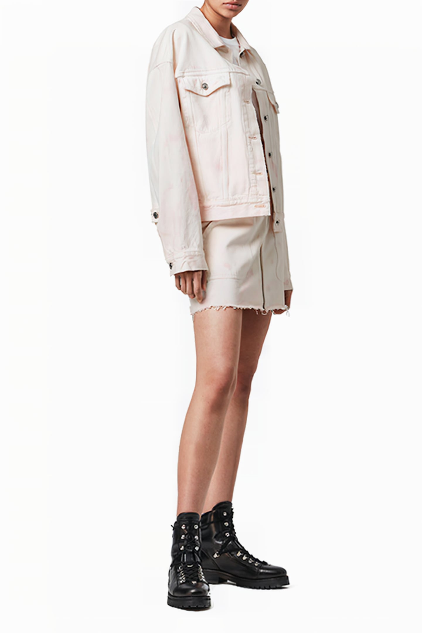 ELMA DYE DENIM JACKE CHALK WHITE/PINK 3