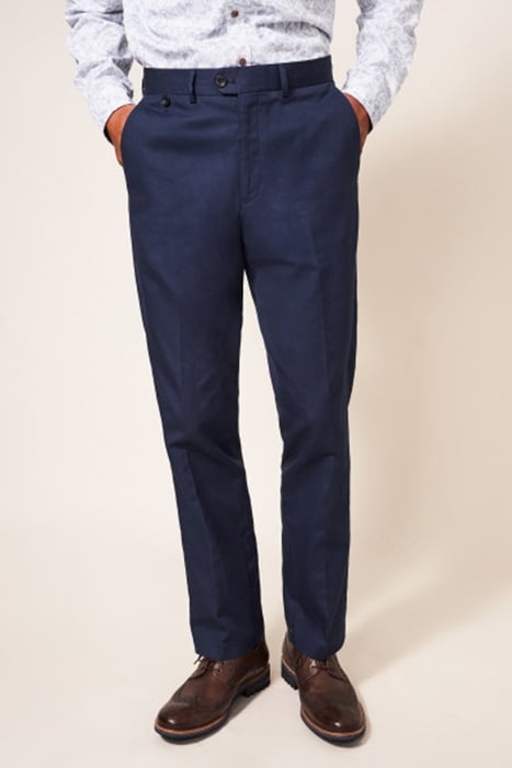 FO COTTON LINEN TROUSERS DARK NAVY 2