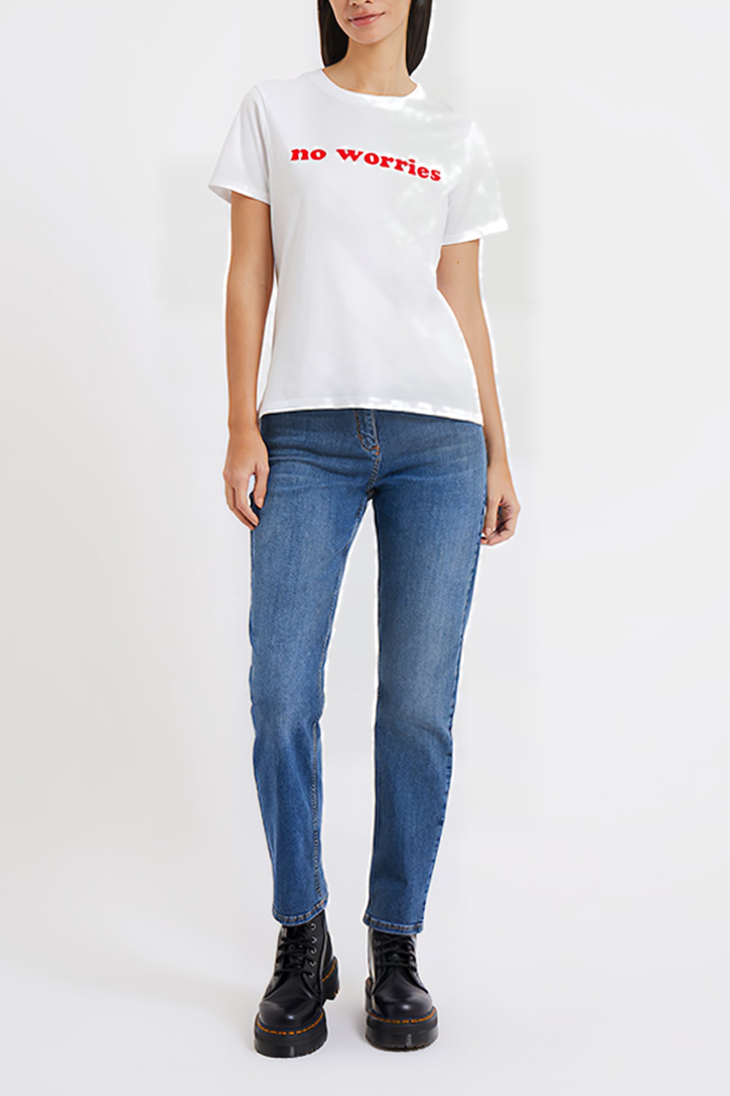 NO WORRIES TEE WHITE 3