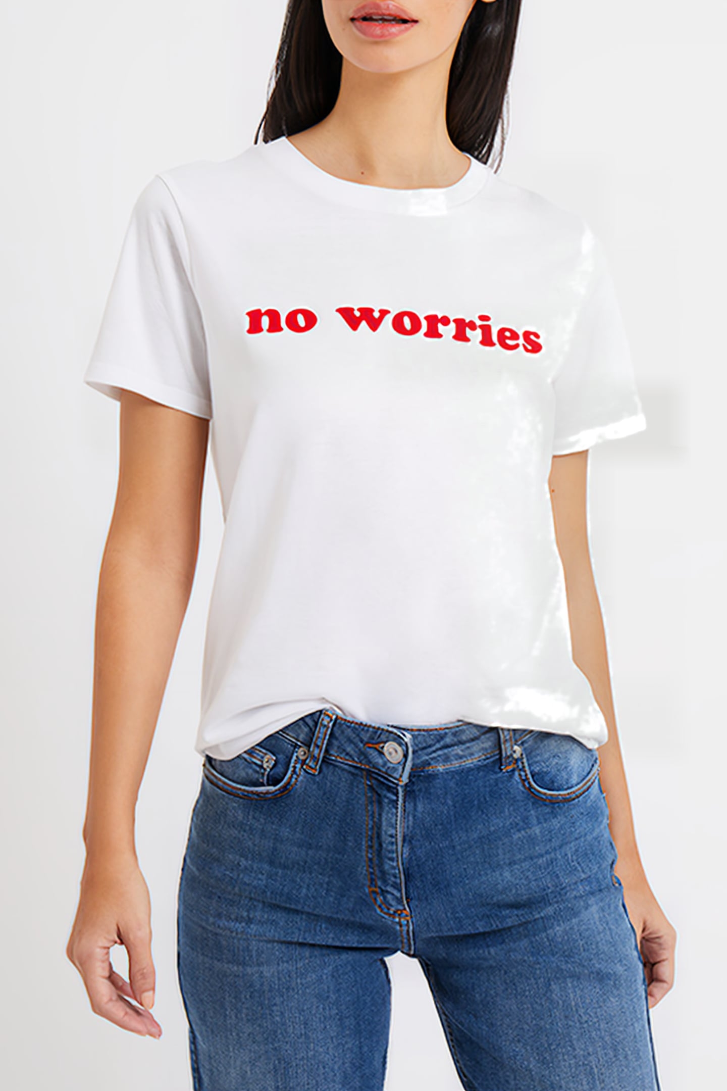 NO WORRIES TEE WHITE 2