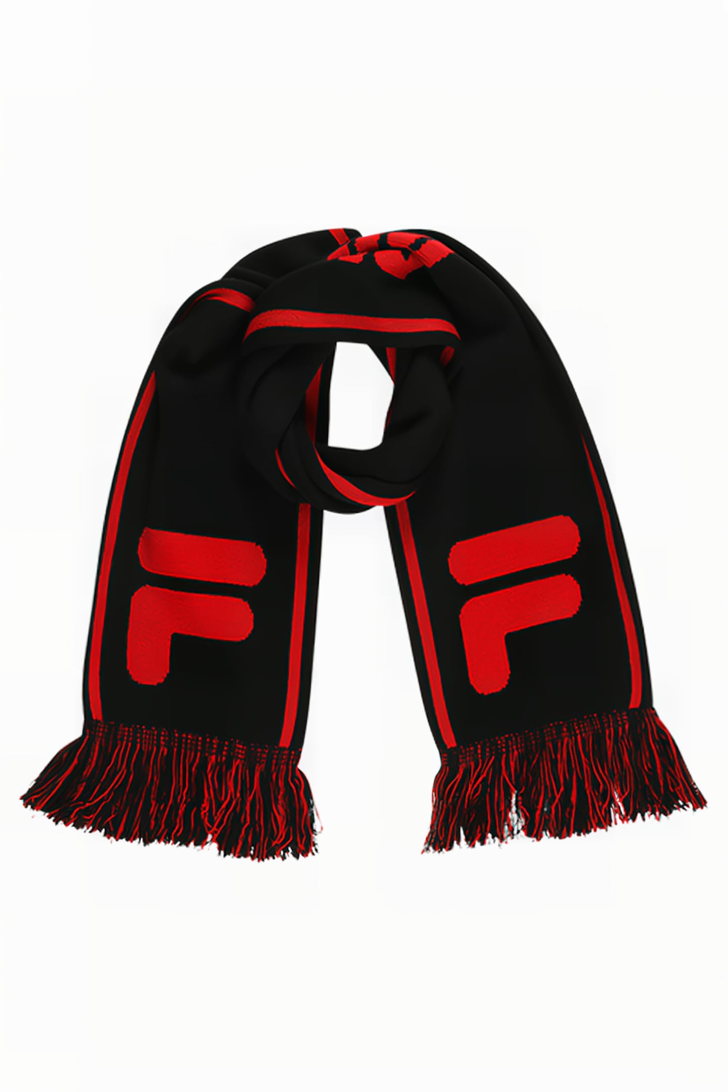 C44 TEAM SCARF BLACK-TRUE RED 1