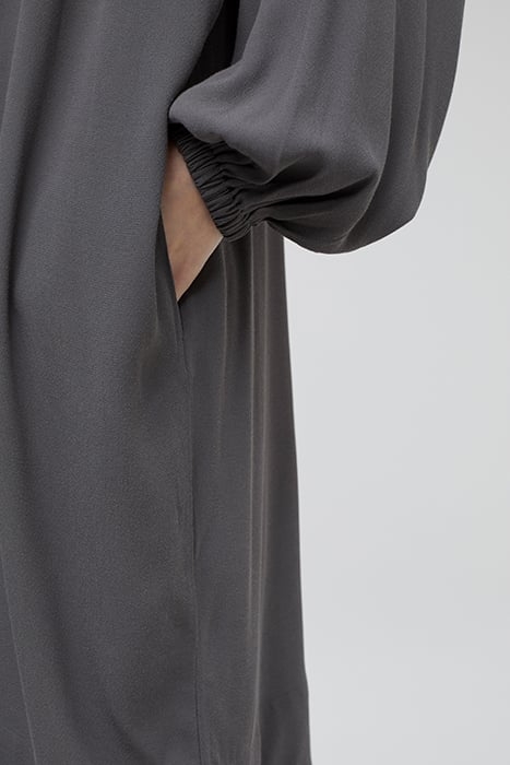 WOMEN GATHERED DRESS DARK NICKEL 3