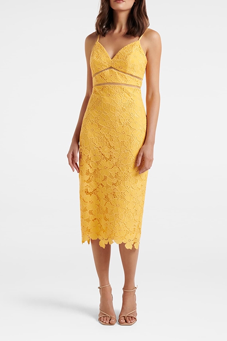 JASMINE LACE PENCIL SKIRT DRESS SOFT MANGO 1