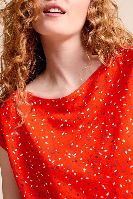 MADAM - CORAL T-SHIRT WITH SPARKLE PRINT 5