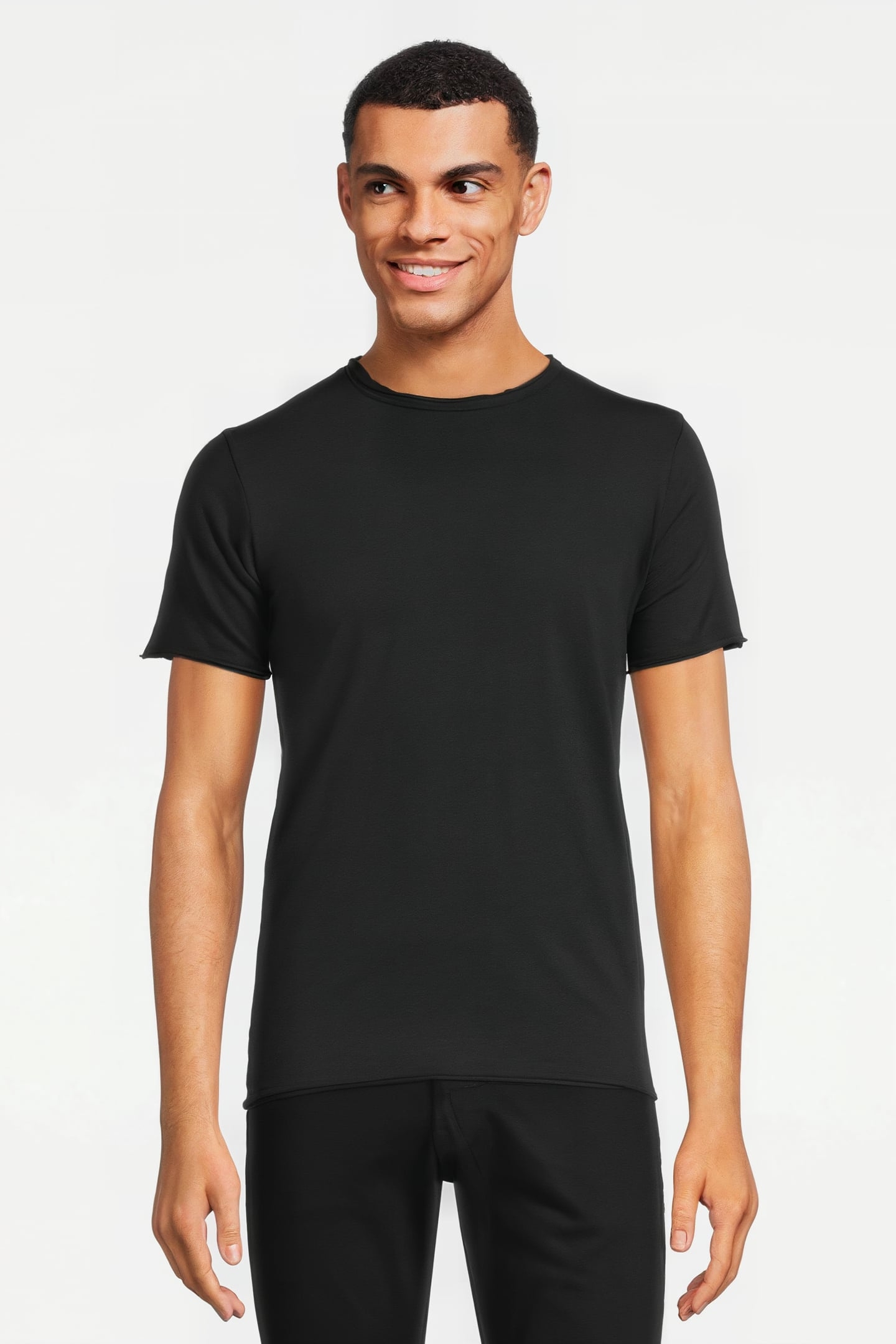 BASIC ROUND NECK TEE SLUB JERSEY BLACK 2