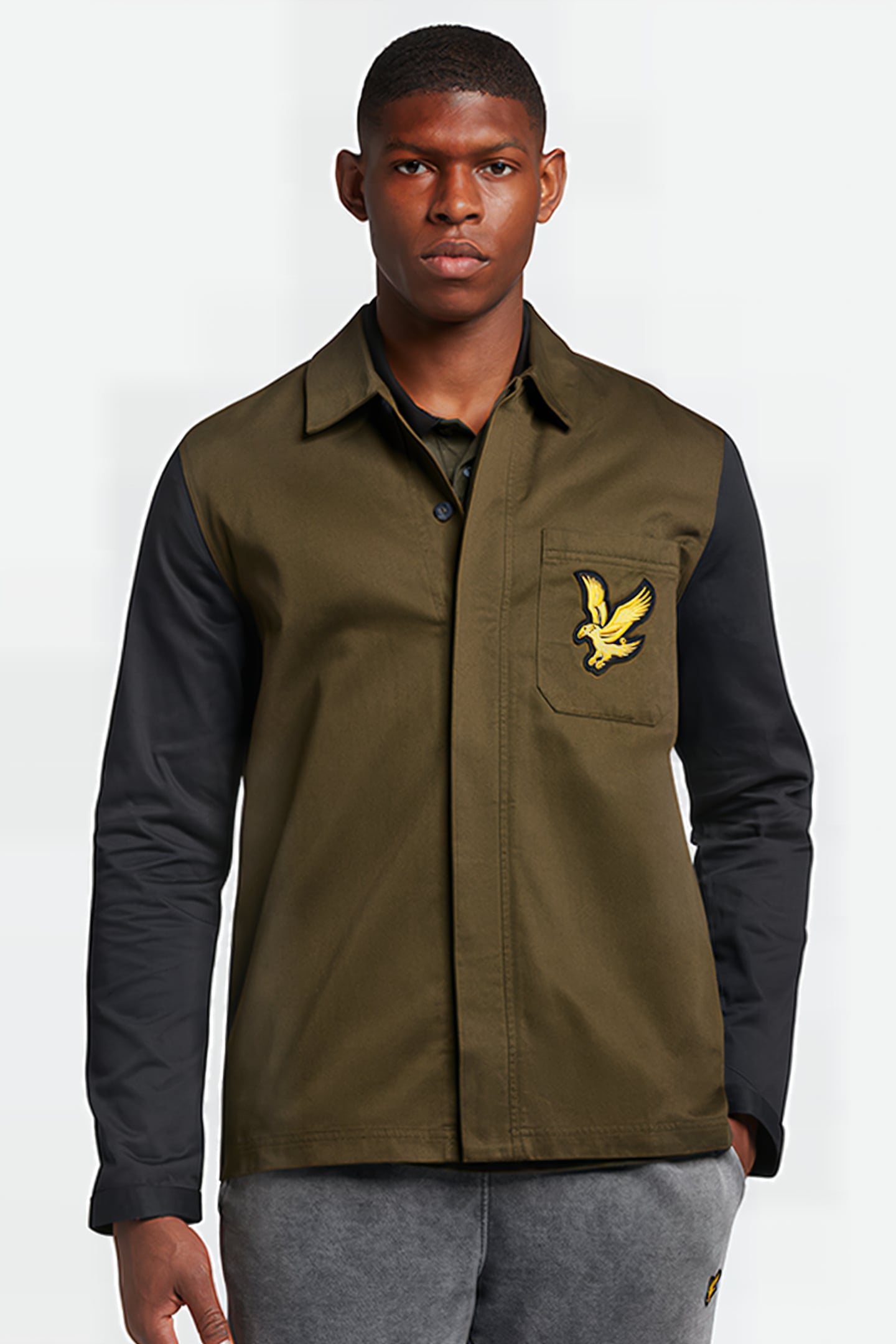 BLOCK OVERSHIRT OLIVE/JET BLACK 1