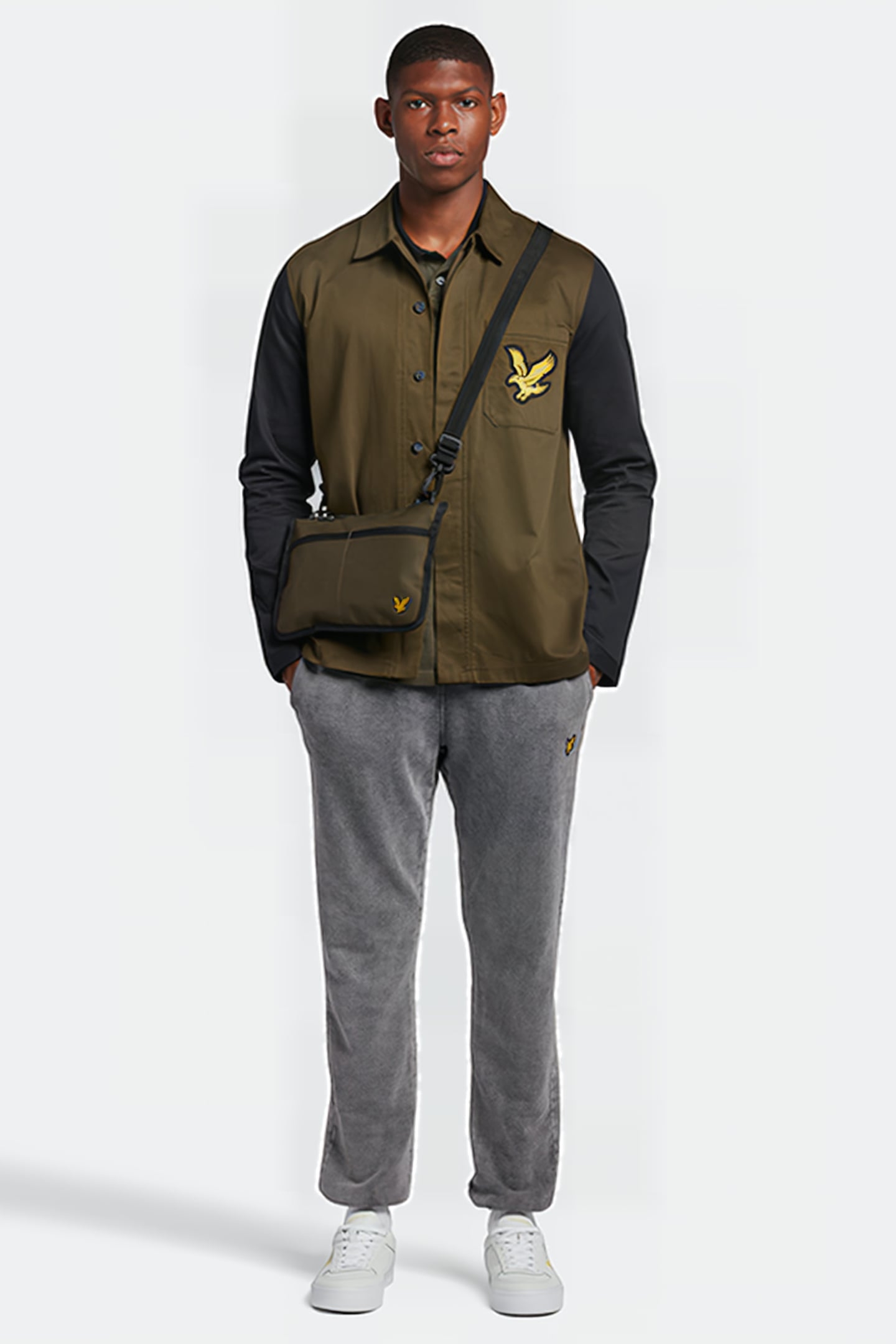 BLOCK OVERSHIRT OLIVE/JET BLACK 3