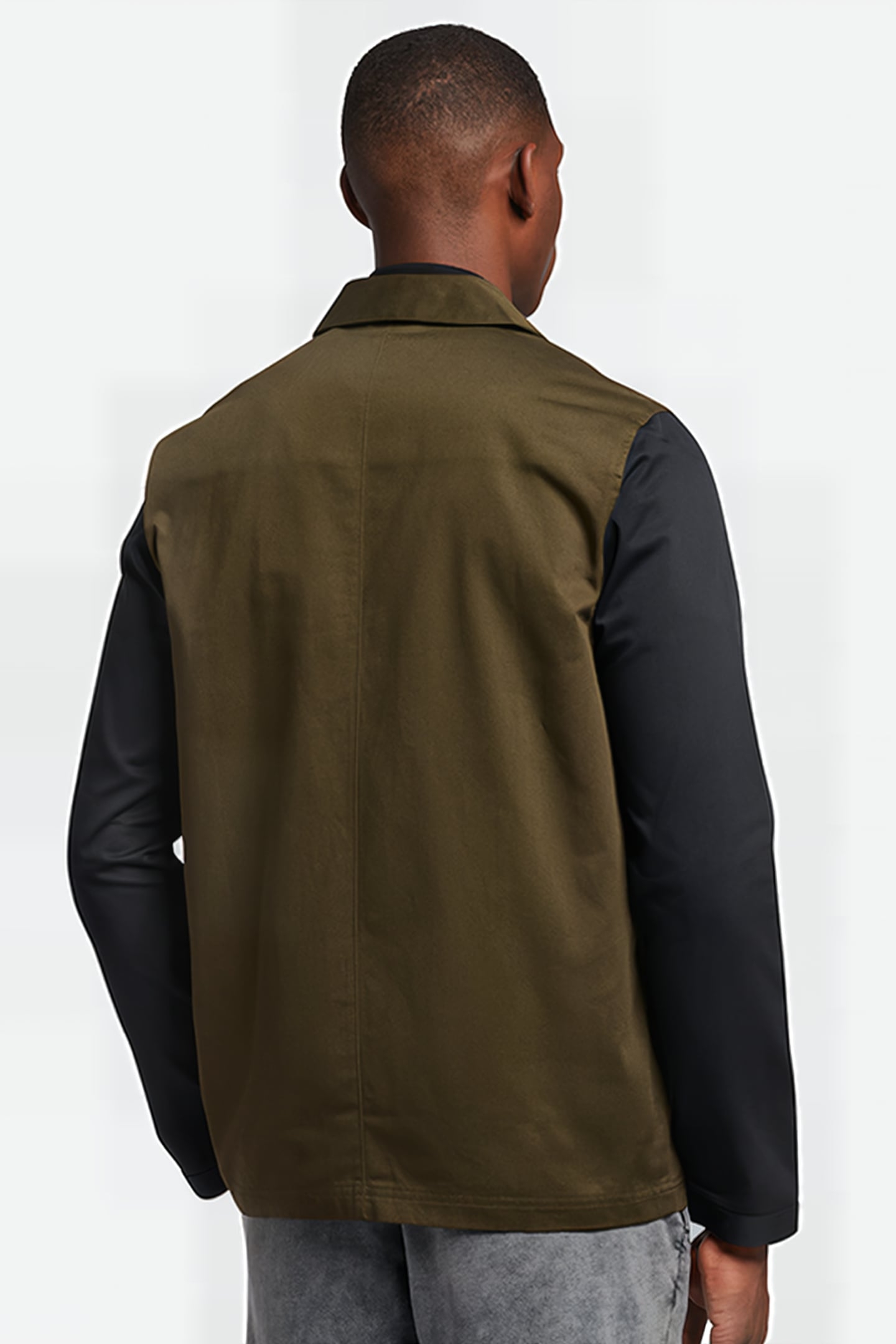 BLOCK OVERSHIRT OLIVE/JET BLACK 2
