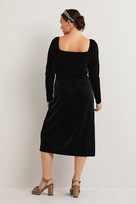 VELVET JERSEY MIDI DRESS BLK 2