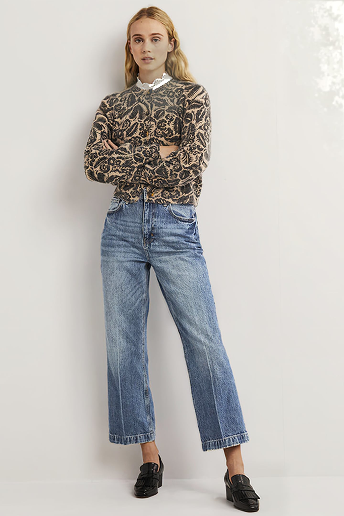 RIGID CROPPED FLARE JEANS GRN 3