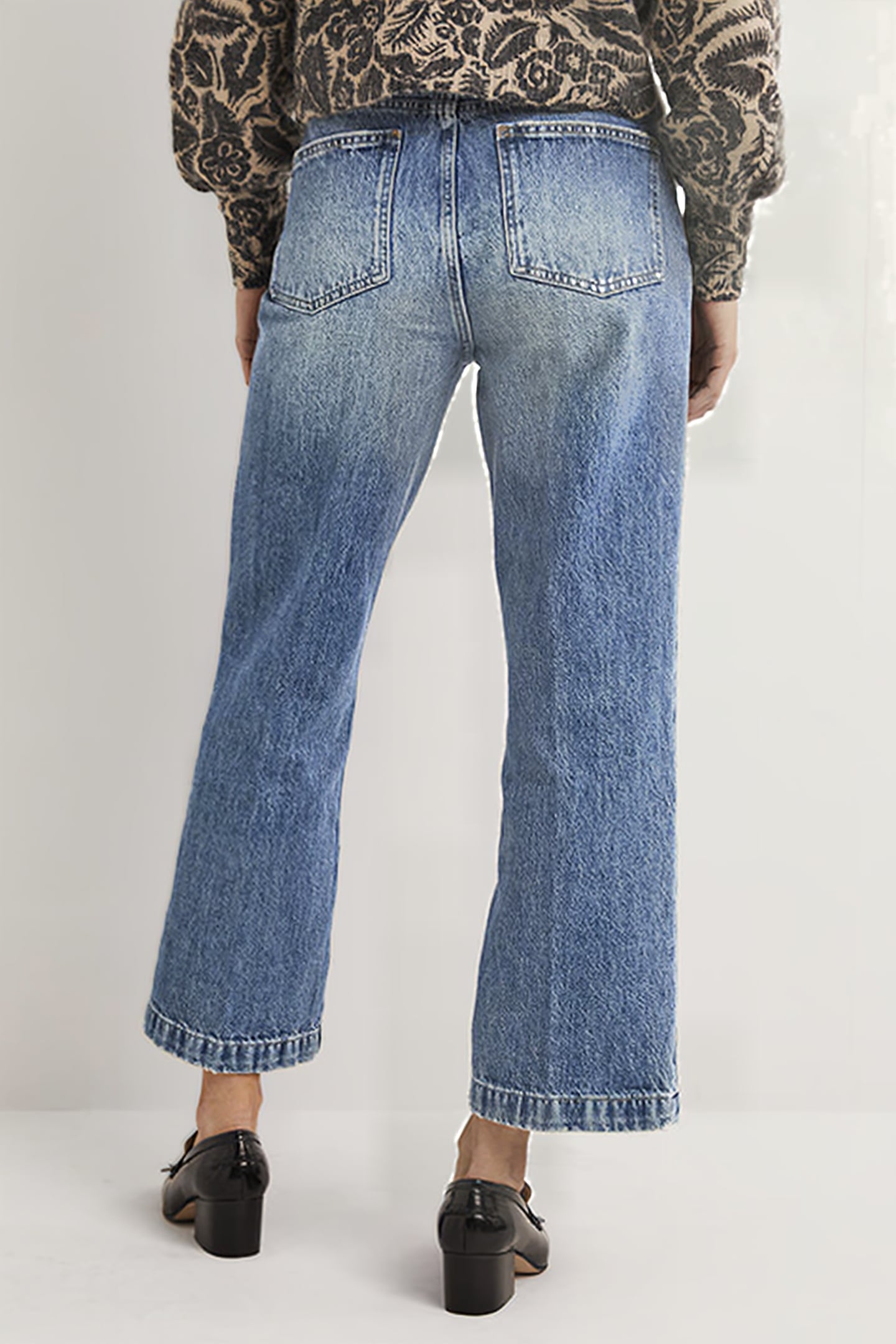 RIGID CROPPED FLARE JEANS GRN 2
