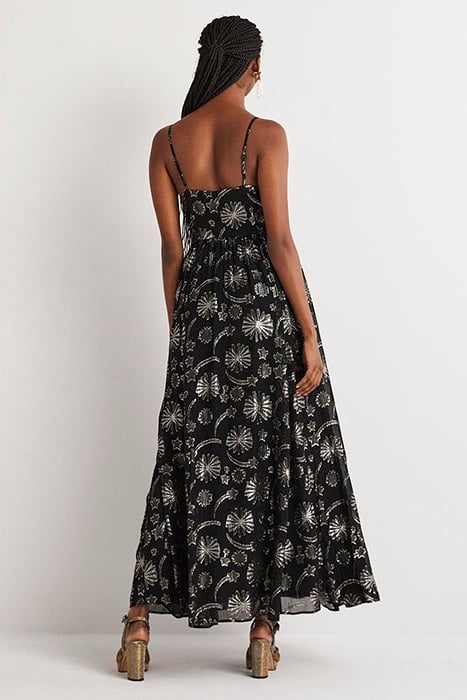 METALLIC JACQUARD MAXI DRESS BLA 2