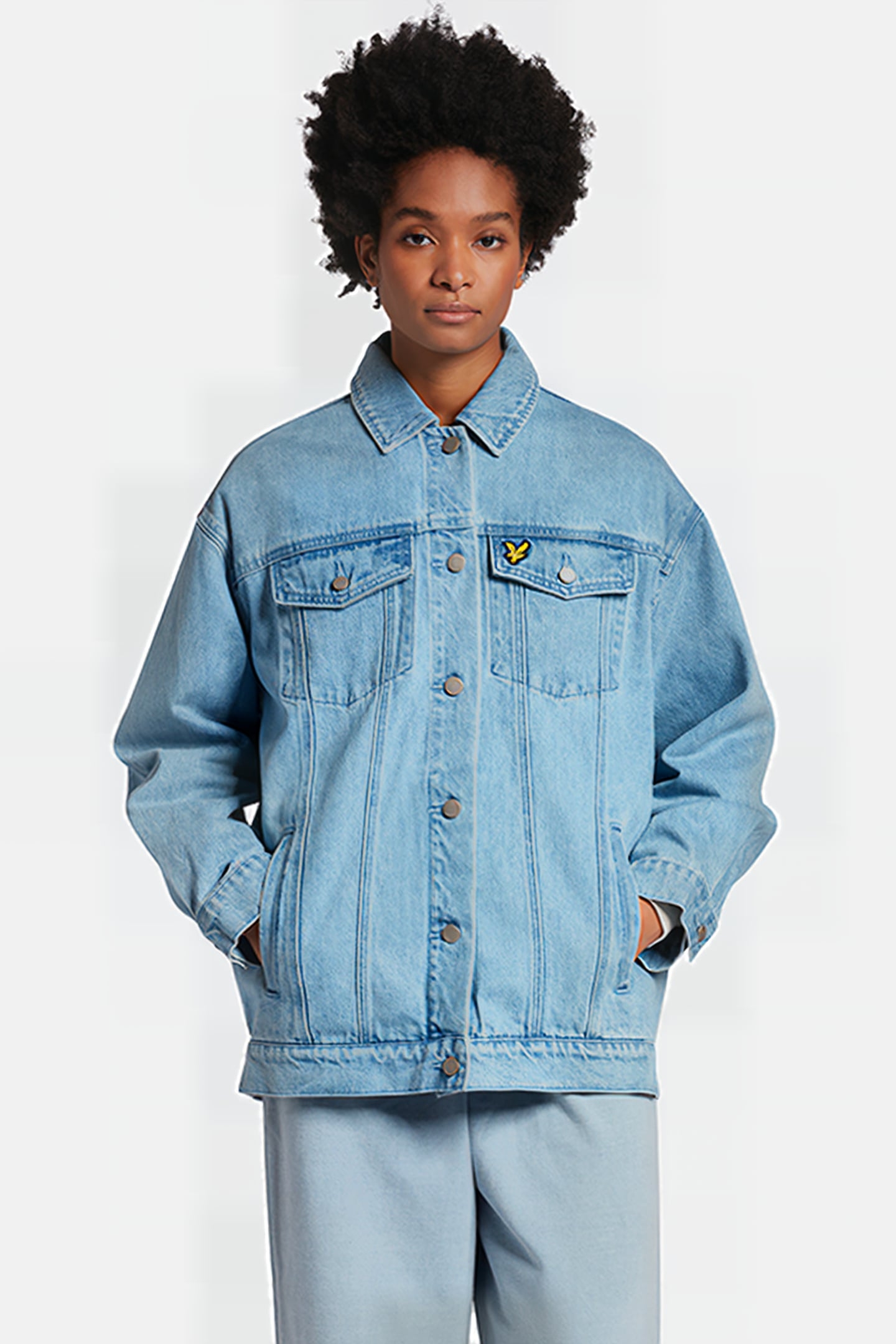 OVERSIZED DENIM JACKET LIGHT RINSE WASH 1