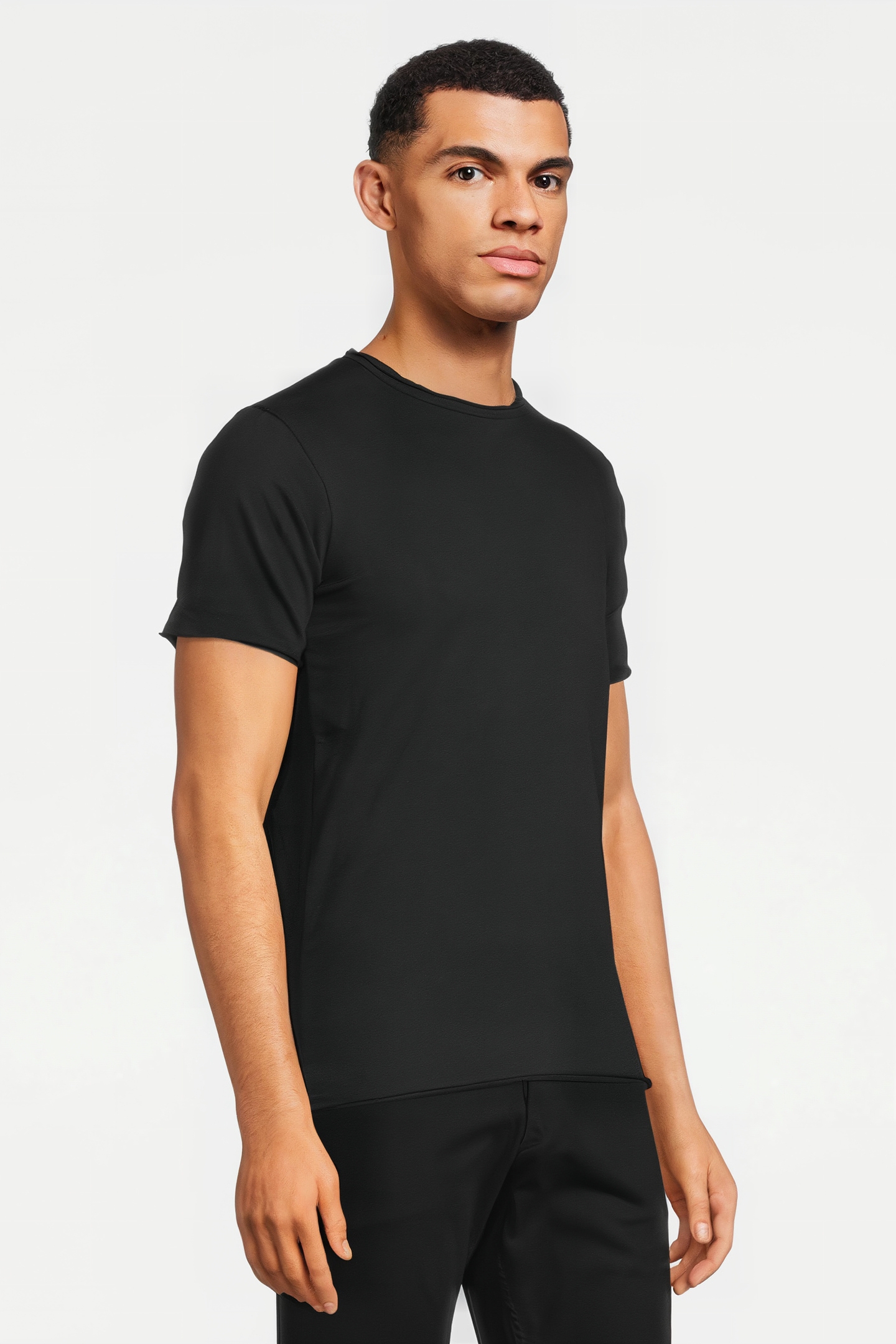 BASIC ROUND NECK TEE SLUB JERSEY BLACK 4