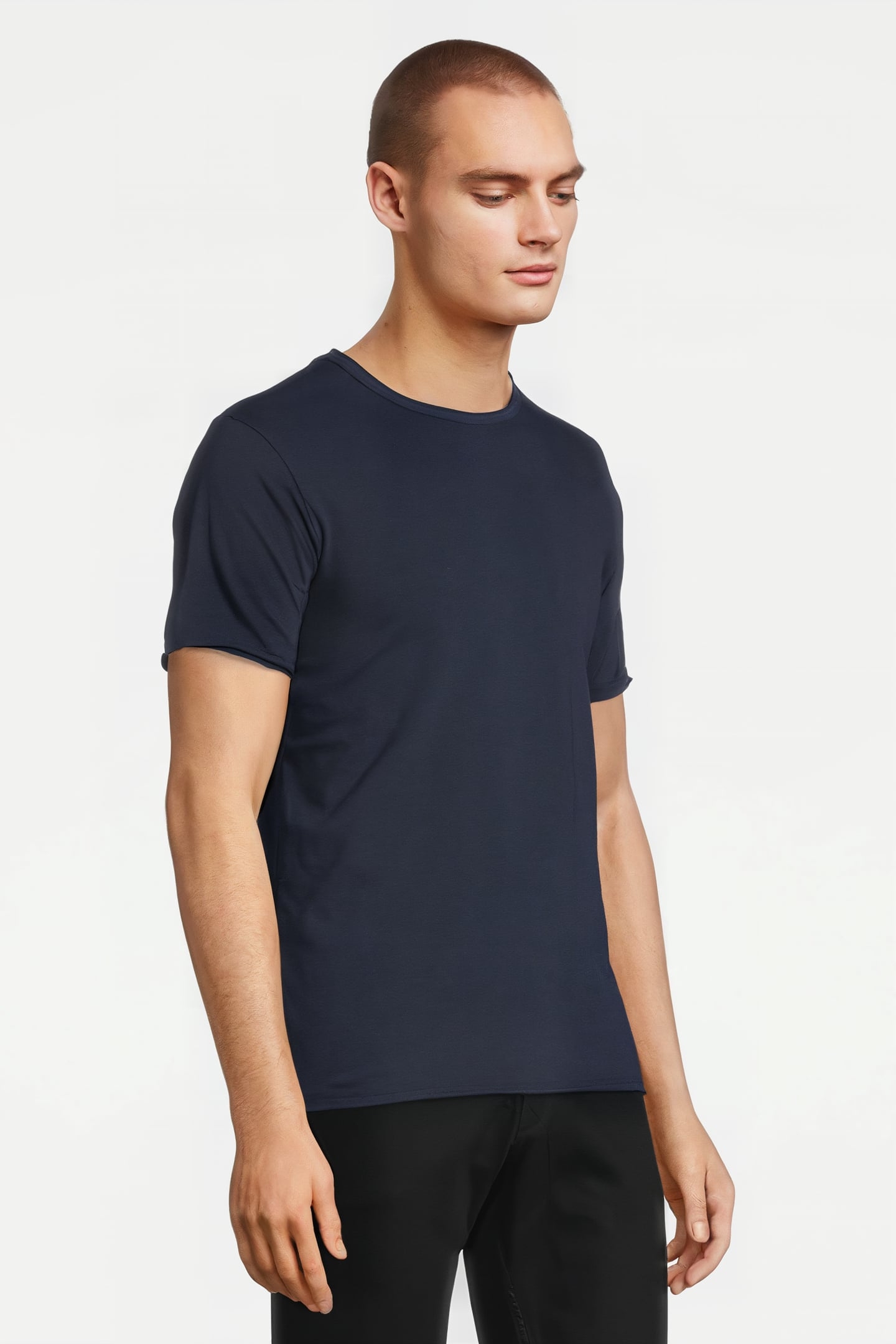 BASIC ROUND NECK TEE SLUB JERSEY DK. NAVY 4