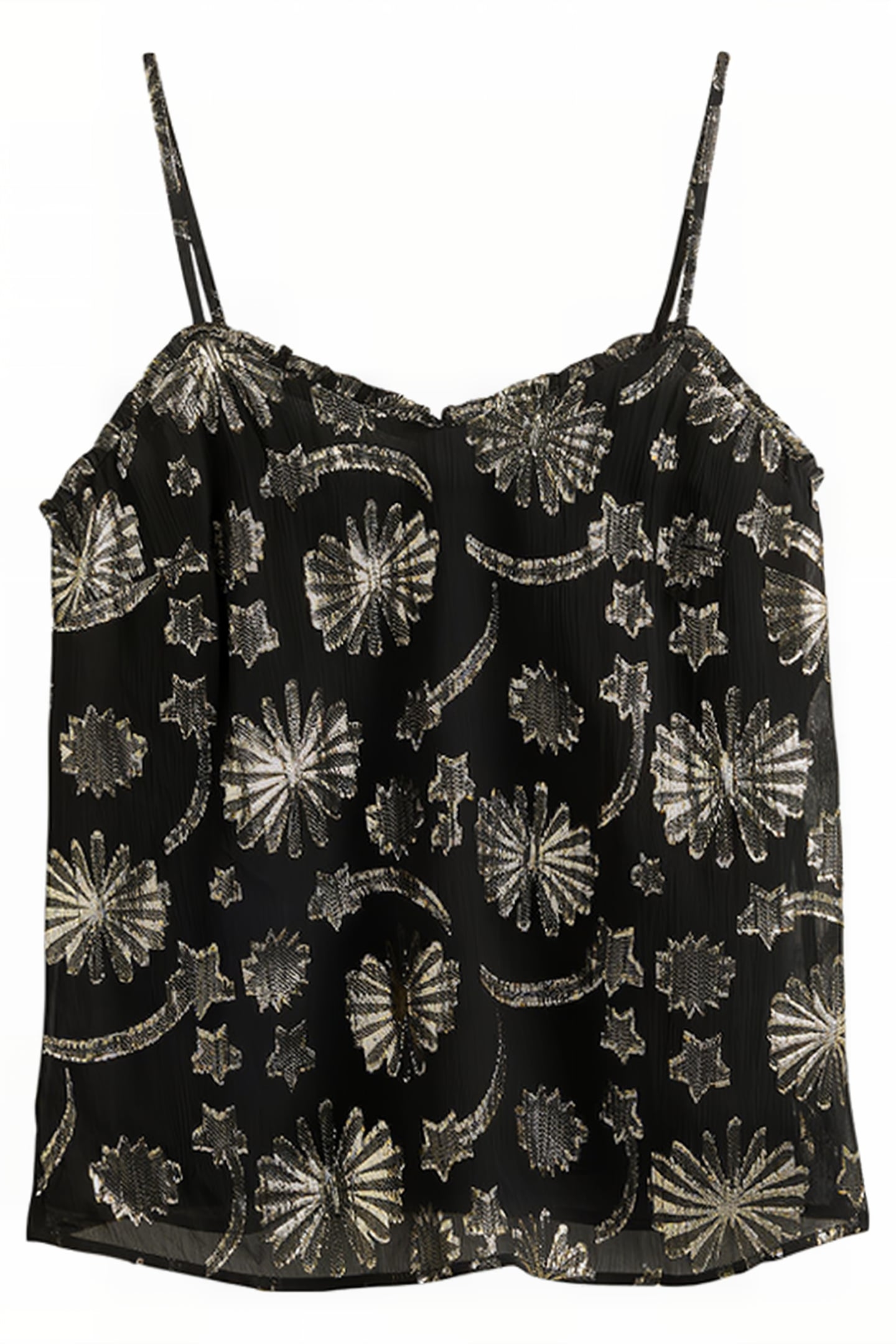 JACQUARD PARTY CAMI TOP BLK 6